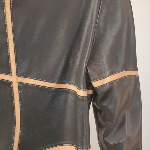 DANIER COUTURE BROWN SOFT LEATHER JACKET, SIZE SMALL - Picture 8 of 11